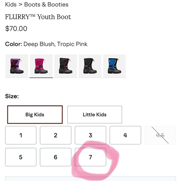 Sorel Kids Booties FLURRY Pink Boot YOUTH SZ 7 ADULT Woman’s SZ 9 - Picture 5 of 8